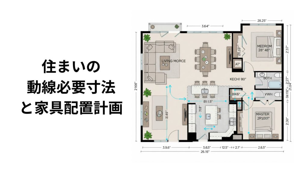 住まいの動線必要寸法と家具配置計画の注意事項