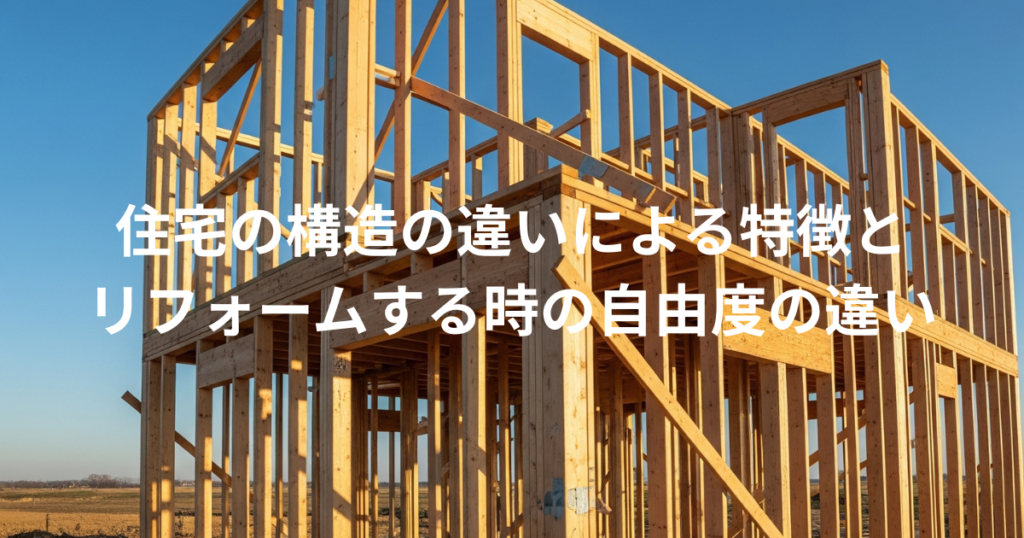 住宅の構造の違いによる特徴とリフォームする時の自由度の違い