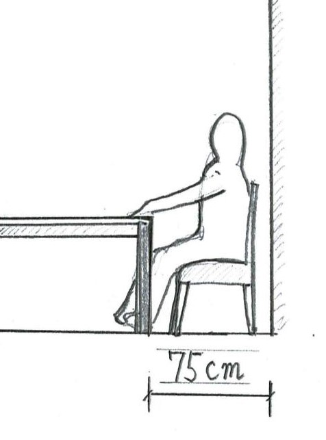 椅子に座るときの必要寸法