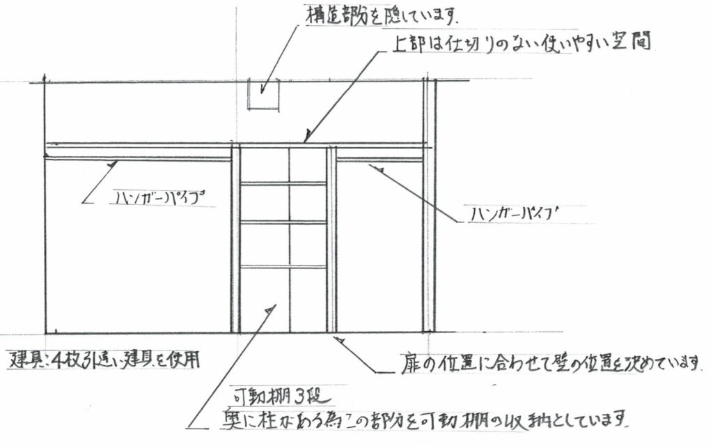 横浜市で押し入れからクローゼットへ変更するリフォーム計画図