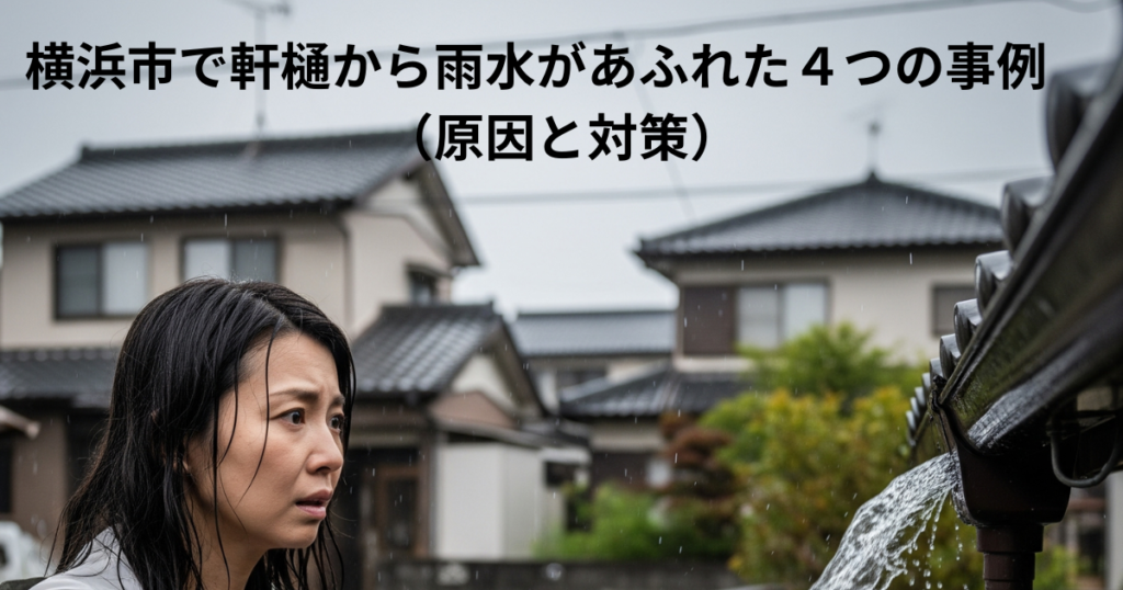 横浜市で軒樋から雨水があふれた４つの事例（原因と対策）