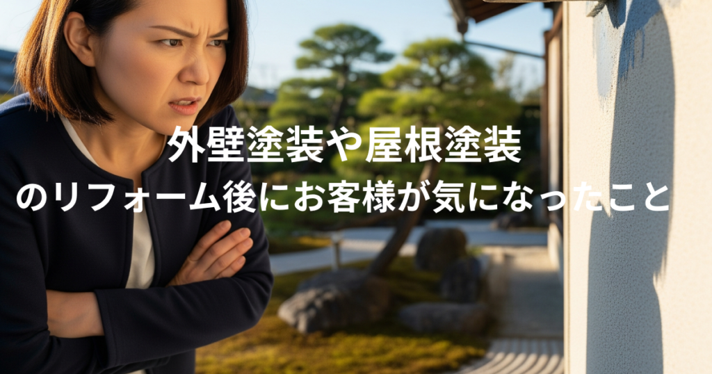 外壁塗装や屋根塗装のリフォーム後にお客様が気になったこと