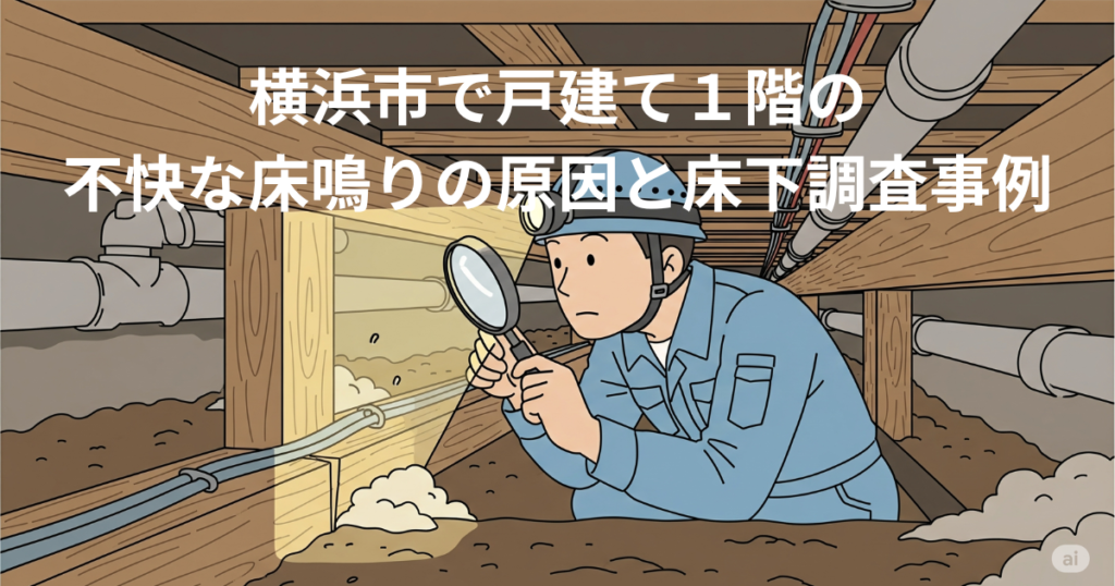 横浜市で戸建て1階の不快な床鳴り原因と床下調査事例
