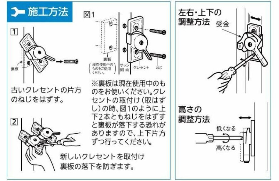 クレセントの交換方法とスーパークレセントの調整方法