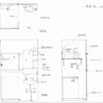 洗面室で洗濯機置き場と手洗いの位置を変更するリフォーム。横浜市旭区