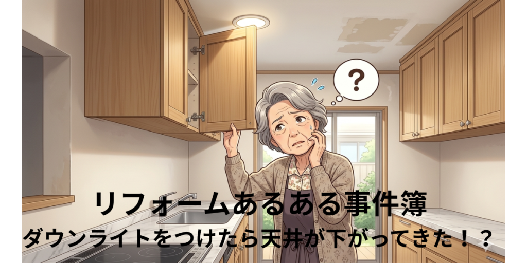 リフォームあるある事件簿 ダウンライトをつけたら天井が下がってきた！？