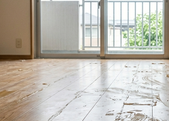 直貼りフローリングがきれいでないイメージ。