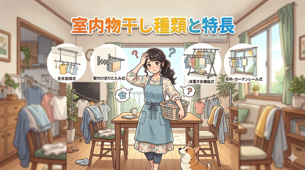どこにつける？設置場所（天井・壁・窓枠）で選ぶ室内物干しガイド