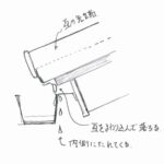 瓦屋根の樋を角樋に交換したら内側から雨だれが落ちるイメージ図